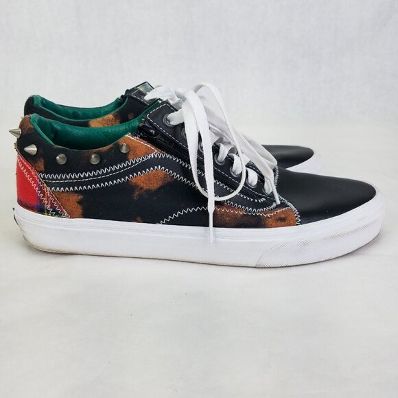 Vans Old Skool Shoes Men's 9 Women's 10.5 Zip Tartan Daze Acid Tie Dye Spikes - Picture 8 of 16